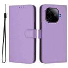 For vivo iQOO Z9 5G / Z9 Turbo 5G Skin Feel Solid Color Leather Phone Case with Lanyard(Lavender Purple) - 2