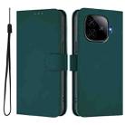 For vivo iQOO Z9 5G / Z9 Turbo 5G Skin Feel Solid Color Leather Phone Case with Lanyard(Dark Green) - 2