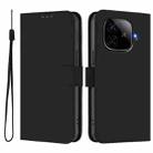 For vivo iQOO Z9 5G / Z9 Turbo 5G Skin Feel Solid Color Leather Phone Case with Lanyard(Black) - 2