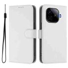 For vivo iQOO Z9 5G / Z9 Turbo 5G Skin Feel Solid Color Leather Phone Case with Lanyard(White) - 2