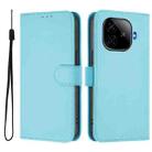 For vivo iQOO Z9 5G / Z9 Turbo 5G Skin Feel Solid Color Leather Phone Case with Lanyard(Sky Blue) - 2