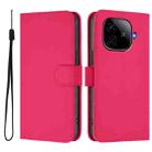 For vivo iQOO Z9 5G / Z9 Turbo 5G Skin Feel Solid Color Leather Phone Case with Lanyard(Rose Red) - 2