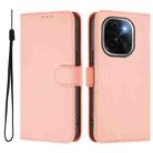 For vivo iQOO Z9s Pro 5G India Skin Feel Solid Color Leather Phone Case with Lanyard(Pink) - 2