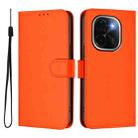 For vivo iQOO Z9s Pro 5G India Skin Feel Solid Color Leather Phone Case with Lanyard(Orange) - 2