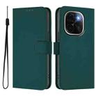 For vivo iQOO Z9s Pro 5G India Skin Feel Solid Color Leather Phone Case with Lanyard(Dark Green) - 2