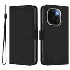 For vivo iQOO Z9s Pro 5G India Skin Feel Solid Color Leather Phone Case with Lanyard(Black) - 2