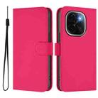 For vivo iQOO Z9s Pro 5G India Skin Feel Solid Color Leather Phone Case with Lanyard(Rose Red) - 2