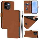 For vivo iQOO Z9X Skin Feel Solid Color Leather Phone Case with Lanyard(Brown) - 1