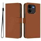 For vivo iQOO Z9X Skin Feel Solid Color Leather Phone Case with Lanyard(Brown) - 2