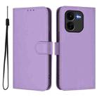 For vivo iQOO Z9X Skin Feel Solid Color Leather Phone Case with Lanyard(Lavender Purple) - 2