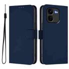 For vivo iQOO Z9X Skin Feel Solid Color Leather Phone Case with Lanyard(Navy Blue) - 2