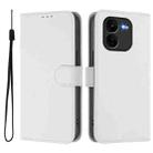 For vivo iQOO Z9X Skin Feel Solid Color Leather Phone Case with Lanyard(White) - 2