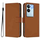 For vivo V29 5G Global / V29 Pro Skin Feel Solid Color Leather Phone Case with Lanyard(Brown) - 2