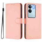 For vivo V29 5G Global / V29 Pro Skin Feel Solid Color Leather Phone Case with Lanyard(Pink) - 2