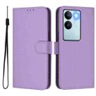 For vivo V29 5G Global / V29 Pro Skin Feel Solid Color Leather Phone Case with Lanyard(Lavender Purple) - 2