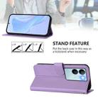 For vivo V29 5G Global / V29 Pro Skin Feel Solid Color Leather Phone Case with Lanyard(Lavender Purple) - 3