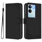 For vivo V29 5G Global / V29 Pro Skin Feel Solid Color Leather Phone Case with Lanyard(Black) - 2