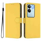 For vivo V29 5G Global / V29 Pro Skin Feel Solid Color Leather Phone Case with Lanyard(Lemon Yellow) - 2