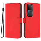 For vivo V30 5G Global / V30 Pro Global Skin Feel Solid Color Leather Phone Case with Lanyard(Red) - 2