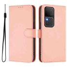 For vivo V30 5G Global / V30 Pro Global Skin Feel Solid Color Leather Phone Case with Lanyard(Pink) - 2