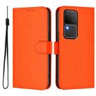 For vivo V30 5G Global / V30 Pro Global Skin Feel Solid Color Leather Phone Case with Lanyard(Orange) - 2