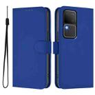 For vivo V30 5G Global / V30 Pro Global Skin Feel Solid Color Leather Phone Case with Lanyard(Dark Blue) - 2