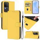 For vivo V30 5G Global / V30 Pro Global Skin Feel Solid Color Leather Phone Case with Lanyard(Lemon Yellow) - 1