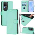 For vivo V30 5G Global / V30 Pro Global Skin Feel Solid Color Leather Phone Case with Lanyard(Mint Green) - 1