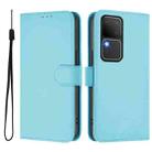 For vivo V30 5G Global / V30 Pro Global Skin Feel Solid Color Leather Phone Case with Lanyard(Sky Blue) - 2