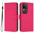 For vivo V30 5G Global / V30 Pro Global Skin Feel Solid Color Leather Phone Case with Lanyard(Rose Red) - 2