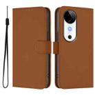 For vivo S19 Skin Feel Solid Color Leather Phone Case with Lanyard(Brown) - 2