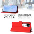 For vivo S19 Skin Feel Solid Color Leather Phone Case with Lanyard(Red) - 3