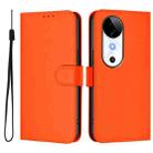 For vivo S19 Skin Feel Solid Color Leather Phone Case with Lanyard(Orange) - 2