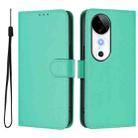 For vivo S19 Skin Feel Solid Color Leather Phone Case with Lanyard(Green) - 2