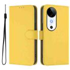 For vivo S19 Skin Feel Solid Color Leather Phone Case with Lanyard(Lemon Yellow) - 2