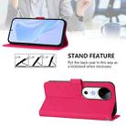 For vivo S19 Skin Feel Solid Color Leather Phone Case with Lanyard(Rose Red) - 3