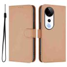 For vivo S19 Pro Skin Feel Solid Color Leather Phone Case with Lanyard(Nude) - 2