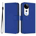 For vivo S19 Pro Skin Feel Solid Color Leather Phone Case with Lanyard(Dark Blue) - 2