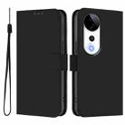 For vivo S19 Pro Skin Feel Solid Color Leather Phone Case with Lanyard(Black) - 2