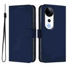 For vivo S19 Pro Skin Feel Solid Color Leather Phone Case with Lanyard(Navy Blue) - 2