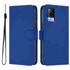 For vivo V20 / V21E 4G / Y73 2021 Skin Feel Solid Color Leather Phone Case with Lanyard(Dark Blue) - 2