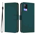 For vivo V20 / V21E 4G / Y73 2021 Skin Feel Solid Color Leather Phone Case with Lanyard(Dark Green) - 2