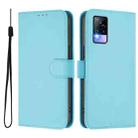 For vivo V20 / V21E 4G / Y73 2021 Skin Feel Solid Color Leather Phone Case with Lanyard(Sky Blue) - 2