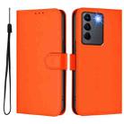 For vivo V27 5G / V27  Pro 5G Global Skin Feel Solid Color Leather Phone Case with Lanyard(Orange) - 2