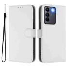 For vivo V27 5G / V27  Pro 5G Global Skin Feel Solid Color Leather Phone Case with Lanyard(White) - 2