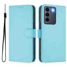 For vivo V27 5G / V27  Pro 5G Global Skin Feel Solid Color Leather Phone Case with Lanyard(Sky Blue) - 2