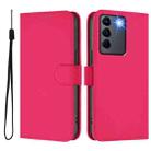 For vivo V27 5G / V27  Pro 5G Global Skin Feel Solid Color Leather Phone Case with Lanyard(Rose Red) - 2