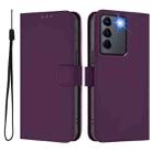 For vivo V27 5G / V27  Pro 5G Global Skin Feel Solid Color Leather Phone Case with Lanyard(Violet) - 2