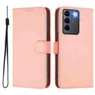 For vivo V27E 4G Global / T2 4G Global Skin Feel Solid Color Leather Phone Case with Lanyard(Pink) - 2