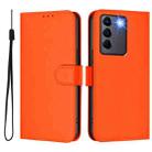 For vivo V27E 4G Global / T2 4G Global Skin Feel Solid Color Leather Phone Case with Lanyard(Orange) - 2